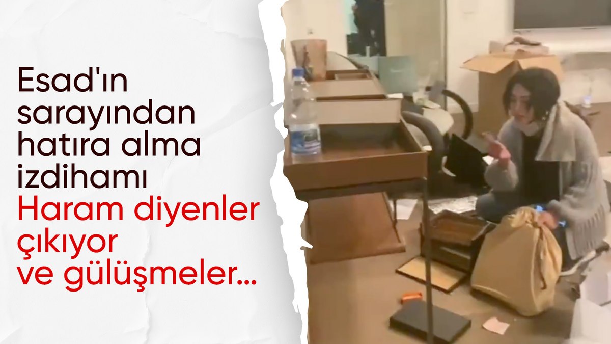 Esad’ın sarayından hatıra alma izdihamı